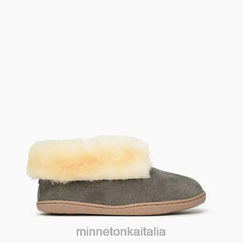 Minnetonka Stivaletto in pelle di pecora donne grigio calzature R864L35