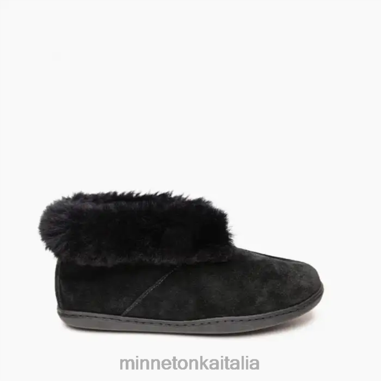 Minnetonka Stivaletto in pelle di pecora donne nero calzature R864L33