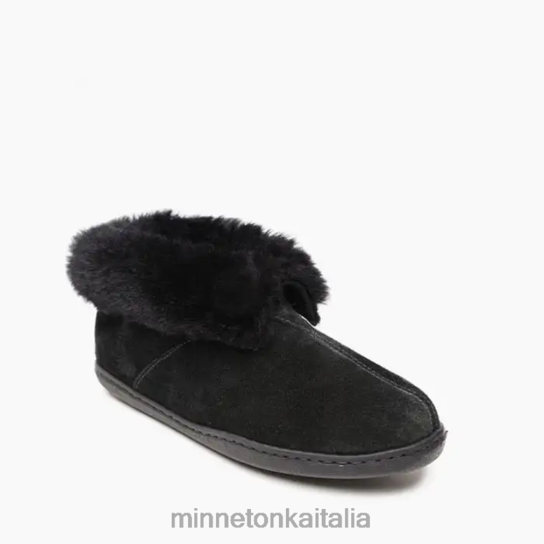 Minnetonka Stivaletto in pelle di pecora donne nero calzature R864L33