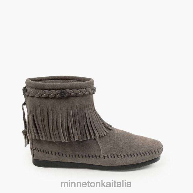 Minnetonka stivale alto con cerniera sul retro donne grigio calzature R864L12