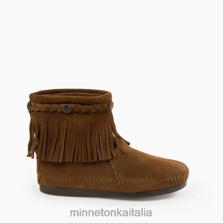 Minnetonka stivale alto con cerniera sul retro donne marrone polvere calzature R864L11