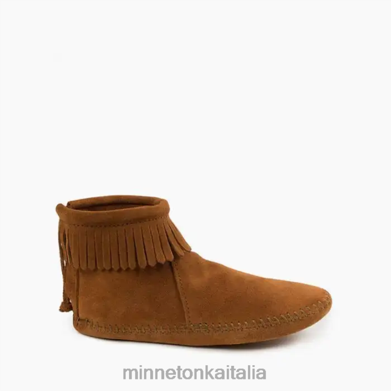 Minnetonka stivale con suola morbida con cerniera posteriore donne marrone calzature R864L8