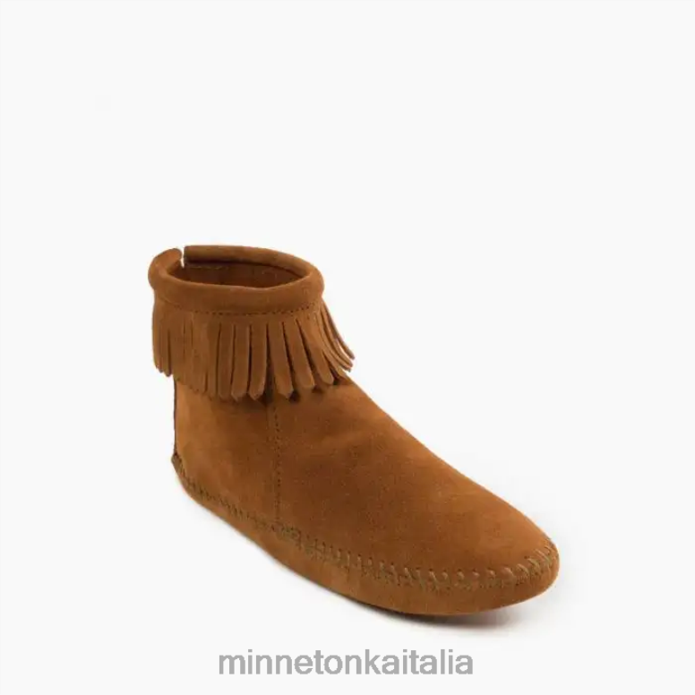 Minnetonka stivale con suola morbida con cerniera posteriore donne marrone calzature R864L8