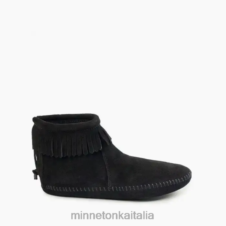 Minnetonka stivale con suola morbida con cerniera posteriore donne nero calzature R864L7