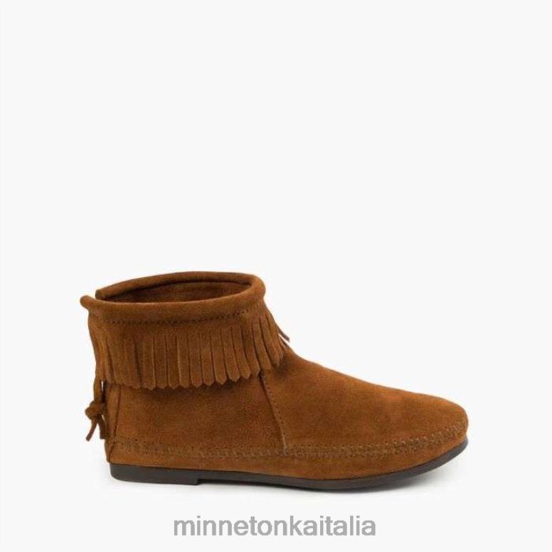 Minnetonka stivale rigido con cerniera posteriore donne marrone calzature R864L6