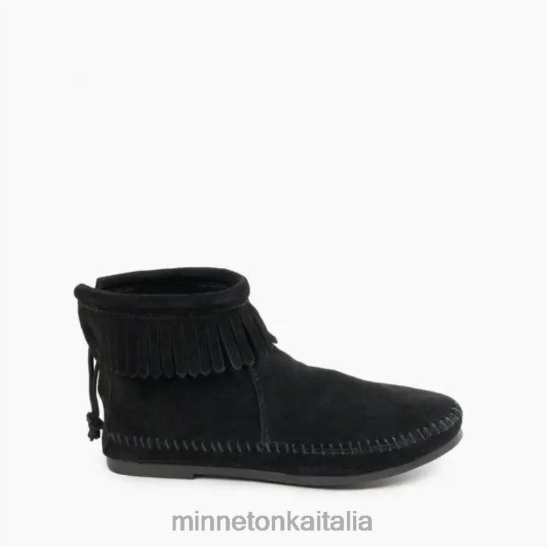 Minnetonka stivale rigido con cerniera posteriore donne nero calzature R864L5