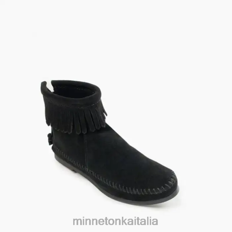 Minnetonka stivale rigido con cerniera posteriore donne nero calzature R864L5