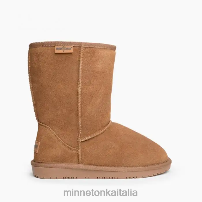 Minnetonka stivaletto olimpia corto donne abbronzatura dorata calzature R864L43