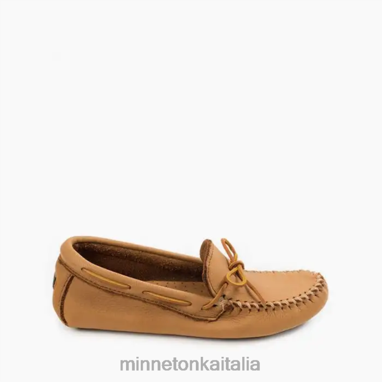 Minnetonka autista di pelle d'alce uomini naturale calzature R864L356
