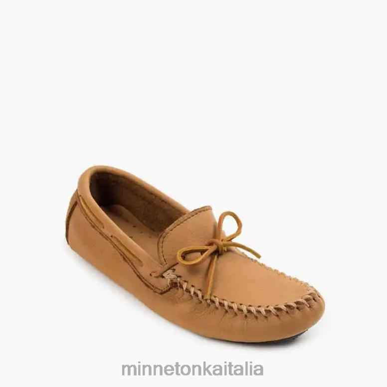 Minnetonka autista di pelle d'alce uomini naturale calzature R864L356