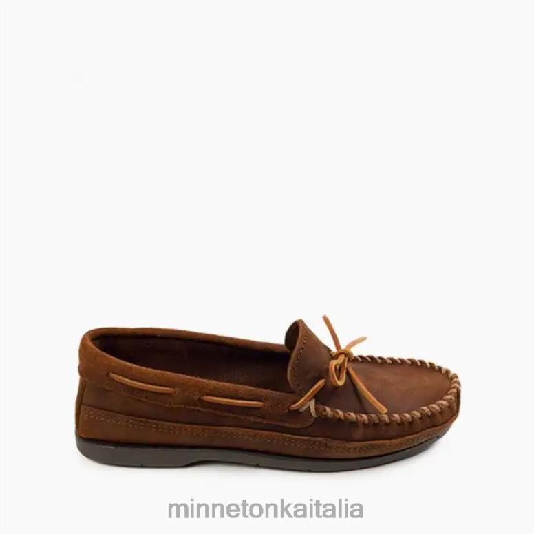Minnetonka moc essenziale con suola rigida uomini gorgiera marrone calzature R864L339