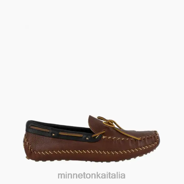 Minnetonka p.w. guida moc uomini marrone con colletto nero calzature R864L384