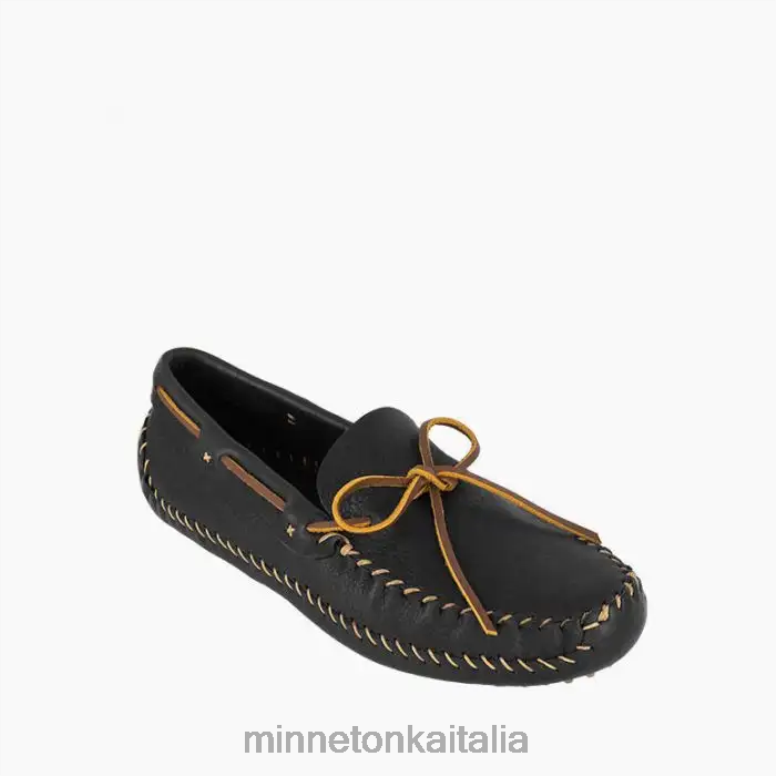Minnetonka p.w. guida moc uomini nero/marrone chiaro calzature R864L382
