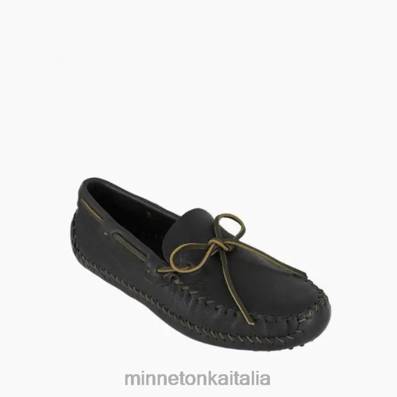 Minnetonka p.w. guida moc uomini oliva nera calzature R864L380