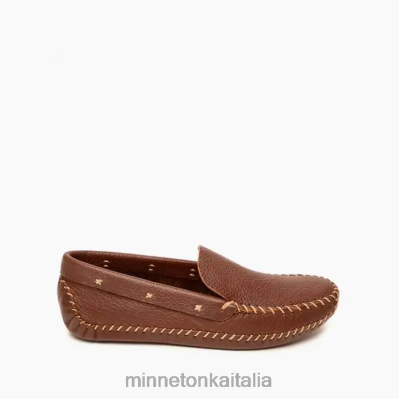 Minnetonka p.w. mocassino da guida con suola morbida uomini marrone calzature R864L374