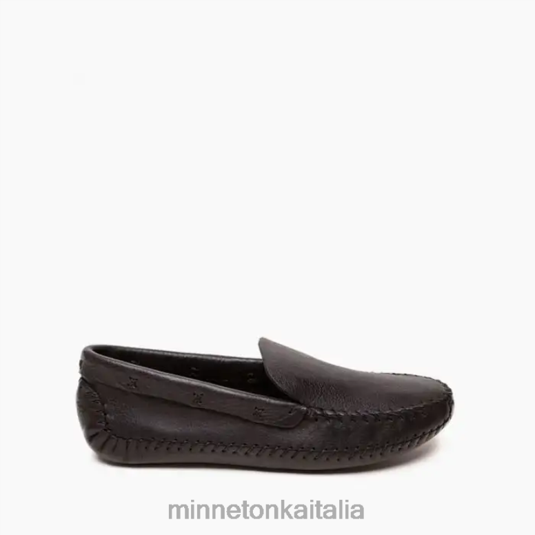 Minnetonka p.w. mocassino da guida con suola morbida uomini nero calzature R864L372