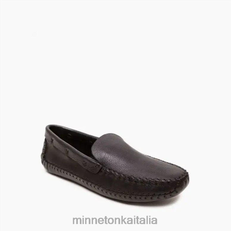 Minnetonka p.w. mocassino da guida con suola morbida uomini nero calzature R864L372