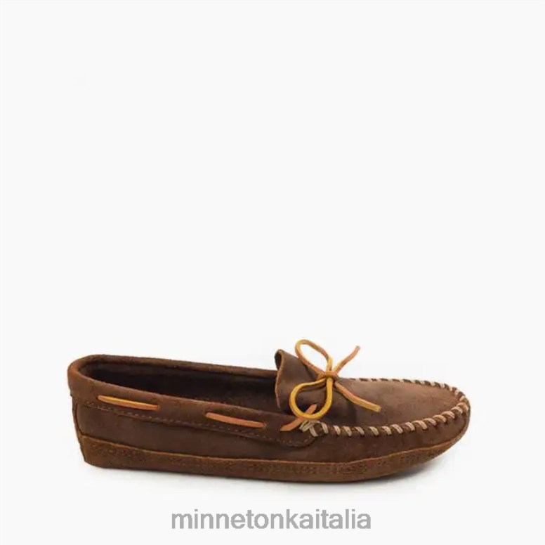Minnetonka suola morbida con doppio fondo uomini gorgiera marrone calzature R864L334