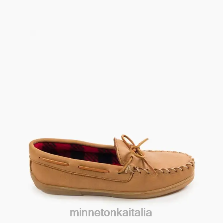Minnetonka Mocassino in pile di pelle d'alce uomini naturale calzature R864L438