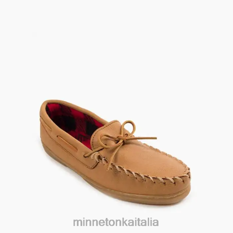Minnetonka Mocassino in pile di pelle d'alce uomini naturale calzature R864L438