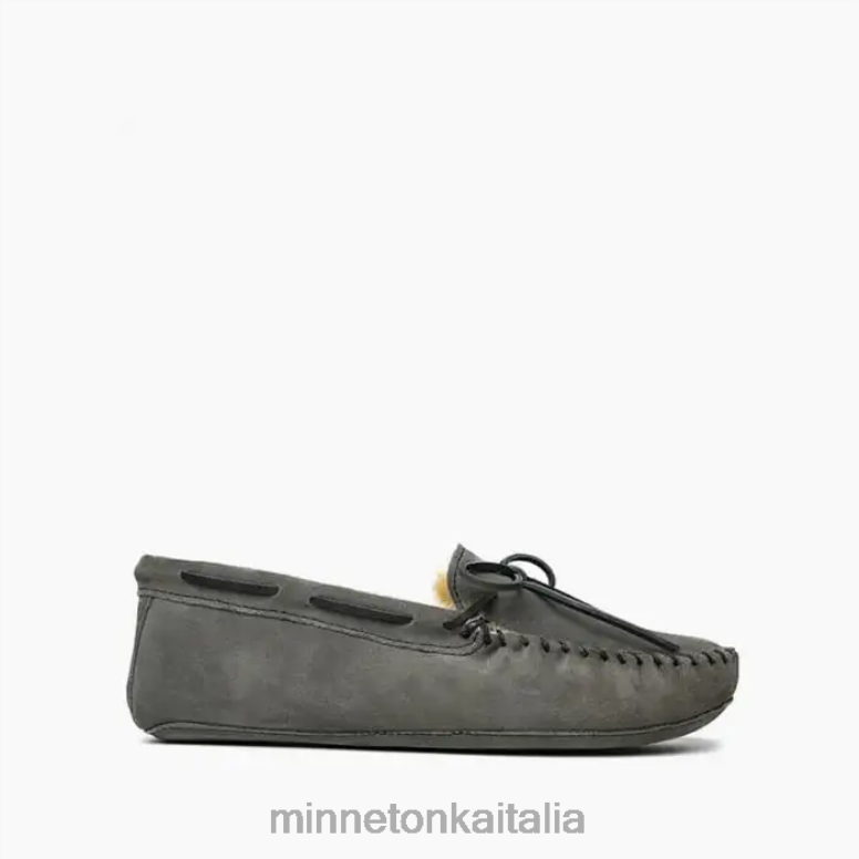 Minnetonka montone softsole moc uomini grigio calzature R864L405