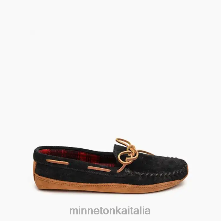 Minnetonka pile a doppio fondo uomini nero calzature R864L364