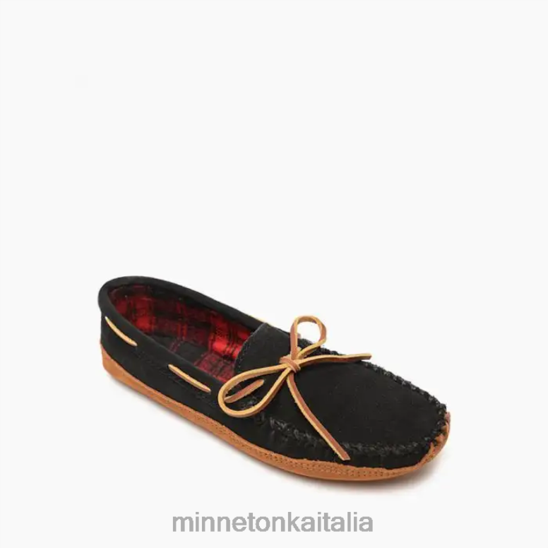Minnetonka pile a doppio fondo uomini nero calzature R864L364