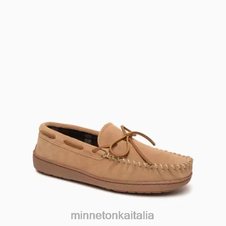 Minnetonka suola rigida foderata in plaid uomini cannella calzature R864L432