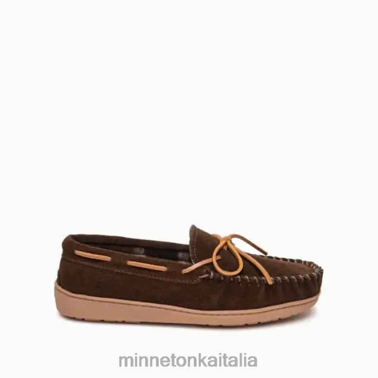 Minnetonka suola rigida foderata in plaid uomini cioccolato calzature R864L431