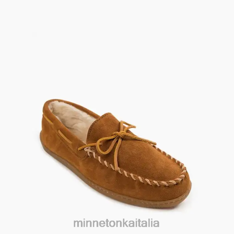 Minnetonka suola rigida rivestita in pile uomini marrone calzature R864L396