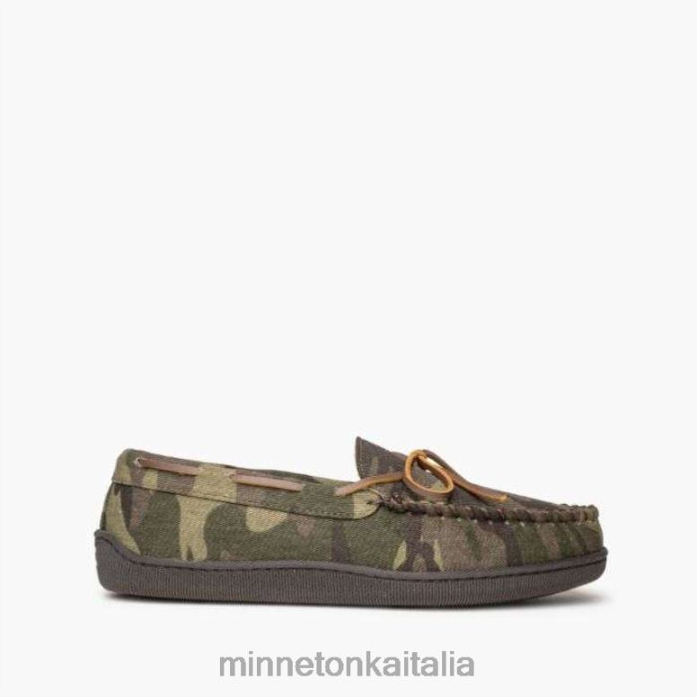 Minnetonka suola rigida rivestita in pile uomini stampa mimetica verde calzature R864L399