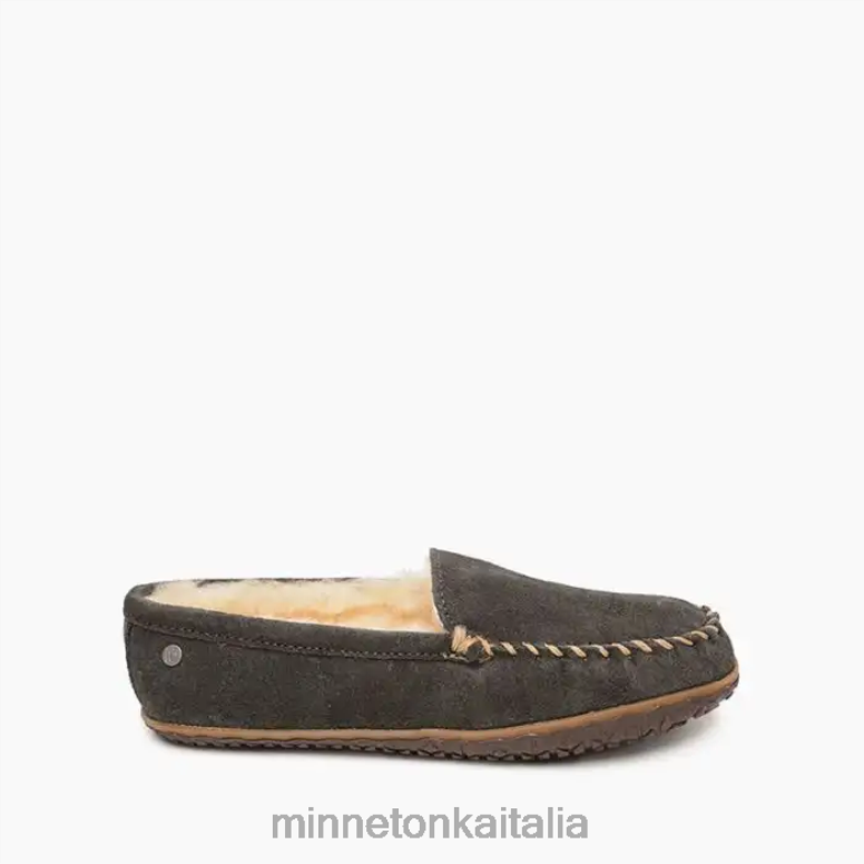 Minnetonka tobie di pelle di pecora uomini carbone calzature R864L371