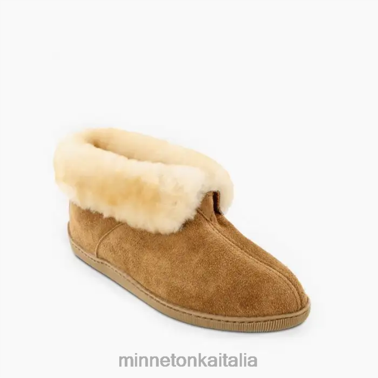 Minnetonka Stivaletto in pelle di pecora uomini abbronzatura dorata calzature R864L416