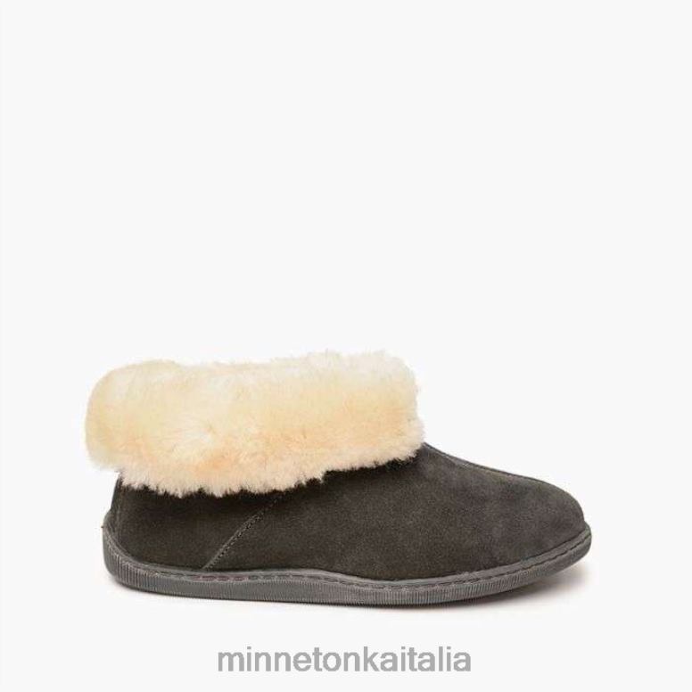 Minnetonka Stivaletto in pelle di pecora uomini carbone calzature R864L415