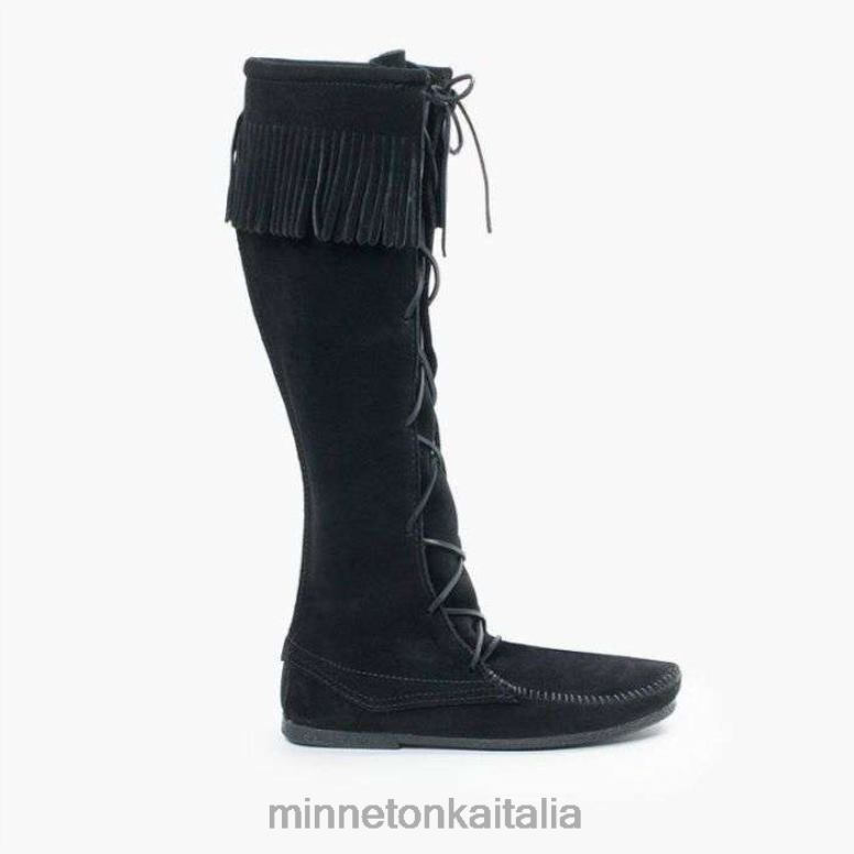 Minnetonka stivale alto al ginocchio in pizzo sul davanti uomini nero calzature R864L440